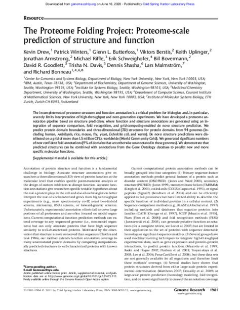 The Proteome Folding Project: Proteome-scale prediction of structure ... - muktibox.com