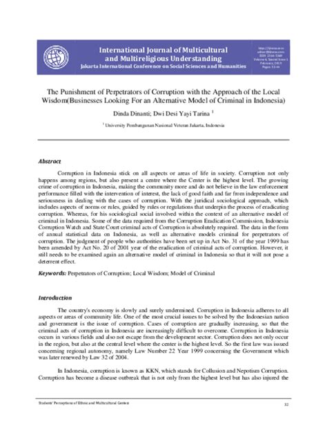 The Punishment of Perpetrators of Corruption with the Approach of the ... - balustradellc