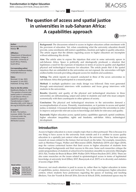 The question of access and spatial justice in universities in sub ... - wintechmobiles.com