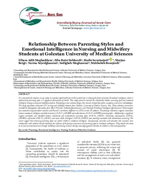 The Relationship between Parenting Styles and Emotional Intelligence ... - balustradellc