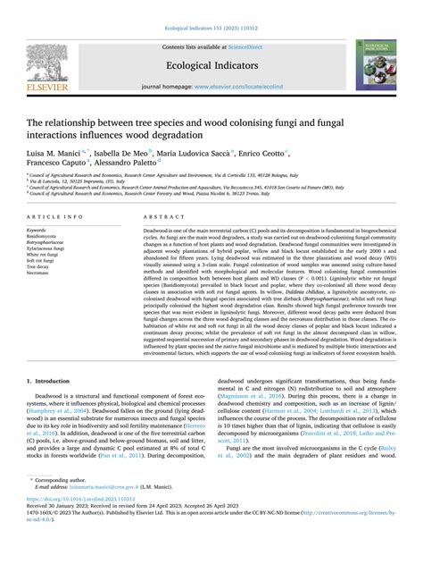 The relationship between tree species and wood colonising fungi and ... - raincitystudios.com