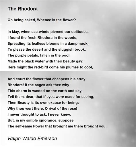 The Rhodora by Ralph Waldo Emerson - Poem Analysis - balustradellc
