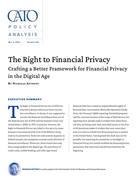 The Right to Financial Privacy | Cato Institute - balustradellc