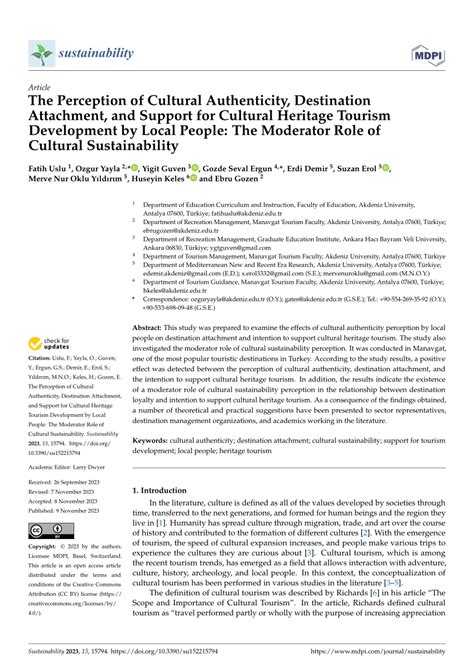 The Role of Authenticity, Local Culture, Tourism Perceived ... - IIETA - balustradellc