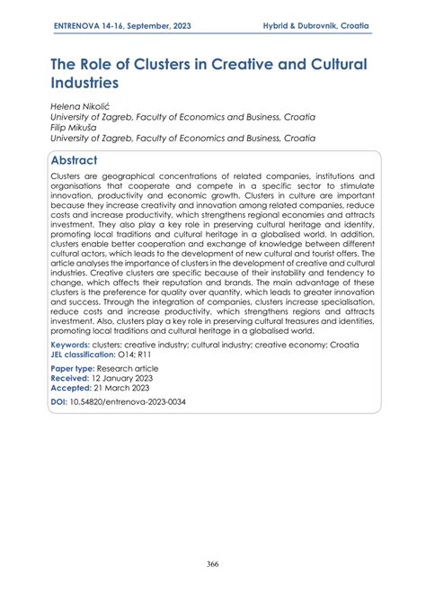 The Role of Clusters in Creative and Cultural Industries - wintechmobiles.com
