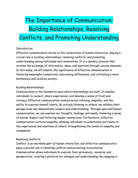 The Role of Communication in Building Relationships and Networks … - balustradellc