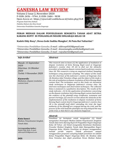 The Role of Customary Law in Resolving Land Disputes in Indonesia's ... - balustradellc