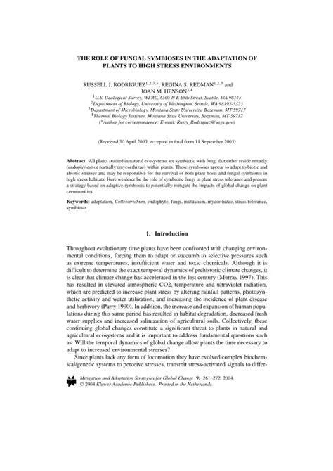 The Role of Fungal Symbioses in the Adaptation of Plants to - raincitystudios.com
