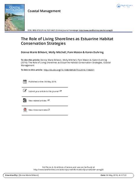 The Role of Living Shorelines as Estuarine Habitat Conservation Strategies - raincitystudios.com