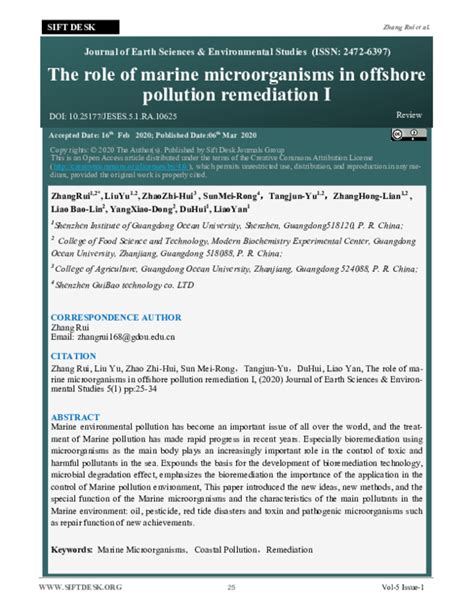 The role of marine microorganisms in offshore pollution … - raincitystudios.com