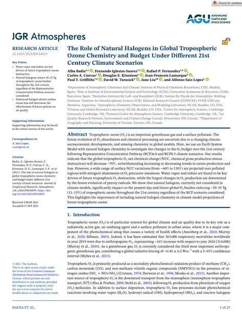 The Role of Natural Halogens in Global Tropospheric Ozone Chemistry and ... - wintechmobiles.com