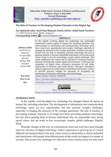 The Role of Nature Education in Developing Student Character in ... - raincitystudios.com