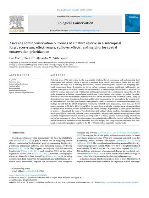 The role of nature reserves in conservation effectiveness of ecosystem ... - raincitystudios.com