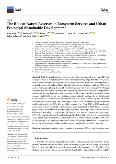 The Role of Nature Reserves in Ecosystem Services … - raincitystudios.com