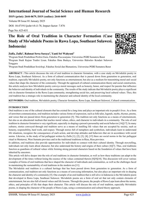 The Role of Oral Tradition in Character Formation (Case Study of Mo ... - wintechmobiles.com