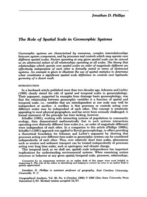The Role of Spatial Scale in Geomorphic Systems - Wiley Online Library - wintechmobiles.com