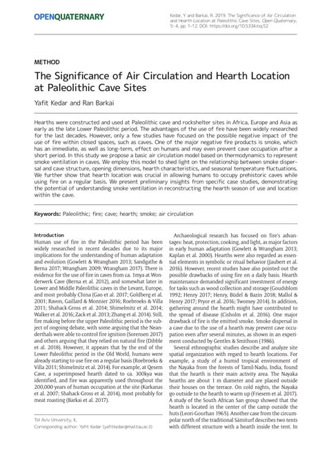 The Significance of Air Circulation and Hearth Location at Paleolithic ... - wintechmobiles.com
