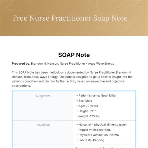 THE SOAP NOTE!!! – Nurse Practitioner Goals