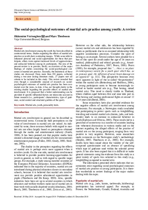 The Social-Psychological Outcomes of Martial Arts … - balustradellc