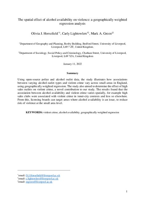 The spatial effect of alcohol availability on violence: A ... - wintechmobiles.com