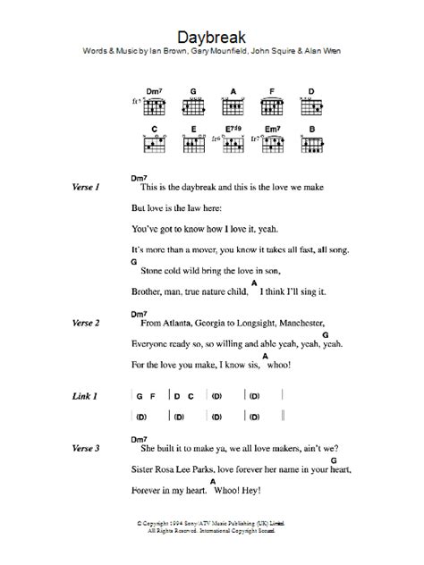 THE STONE ROSES - DAYBREAK LYRICS - lyricsilo.com