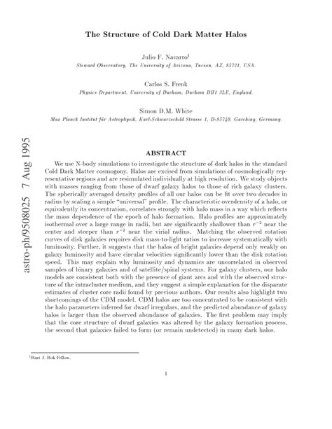 The structure and evolution of cold dark matter halos - muktibox.com