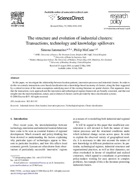 The structure and evolution of industrial clusters: Transactions ... - wintechmobiles.com