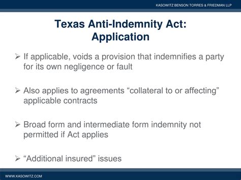 THE TEXAS ANTI-INDEMNITY ACT: RESTRICTIONS ON INDEMNITY …