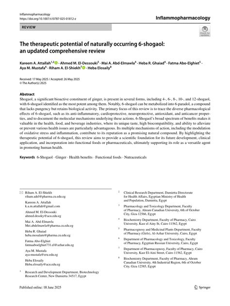 The therapeutic potential of naturally occurring 6-shogaol ... - Springer - muktibox.com