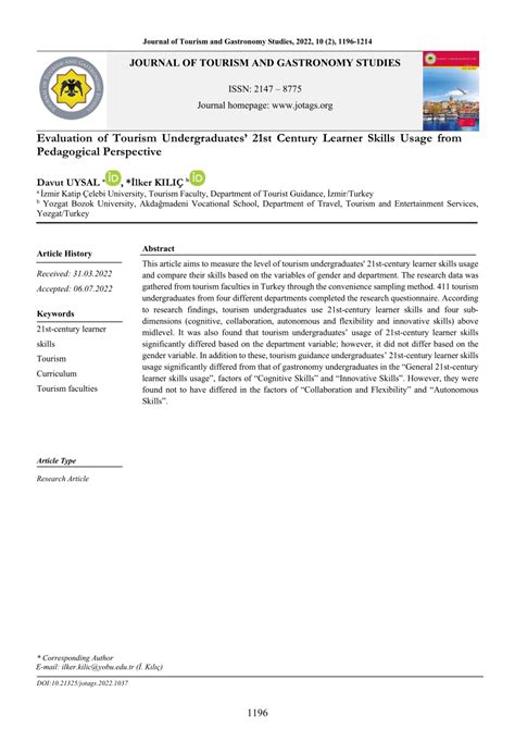 The two-way perspective of tourism undergraduates towards (post-)viral ... - balustradellc