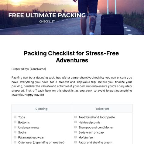 The Ultimate 50-Item Packing Checklist for Stress-Free … - balustradellc