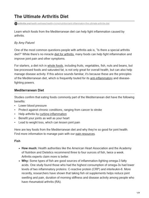 The Ultimate Arthritis Diet - balustradellc