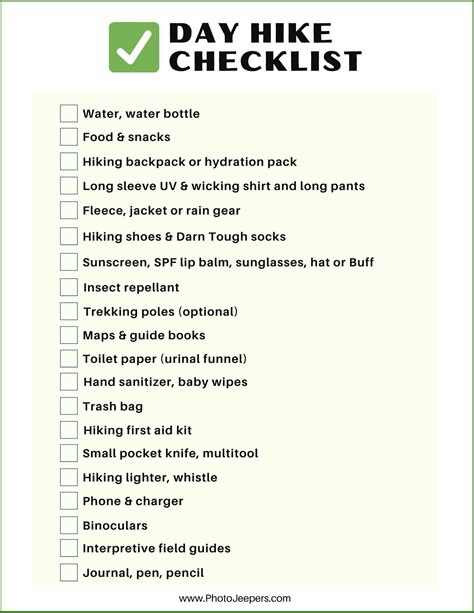 The Ultimate Dayhiking Checklist - Backpacker - balustradellc