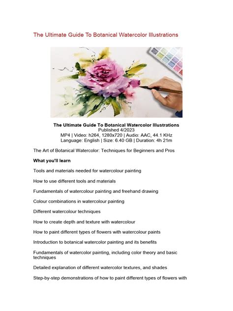 The Ultimate Guide to Botanical Watercolor Illustrations - balustradellc