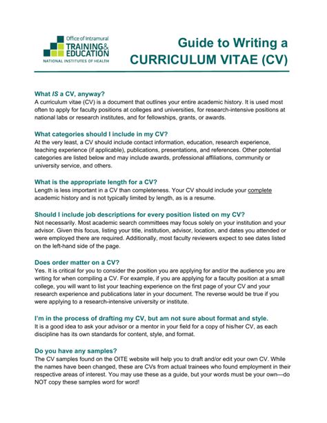 The Ultimate Guide to Writing a Curriculum Vitae … - balustradellc