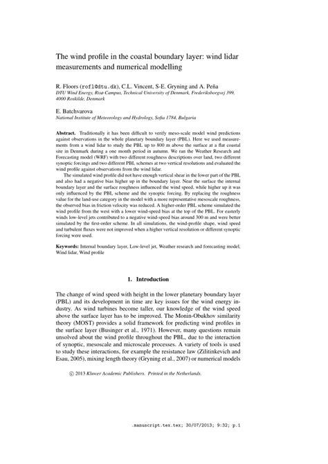 The Wind Profile in the Coastal Boundary Layer: Wind Lidar ... - Springer - raincitystudios.com