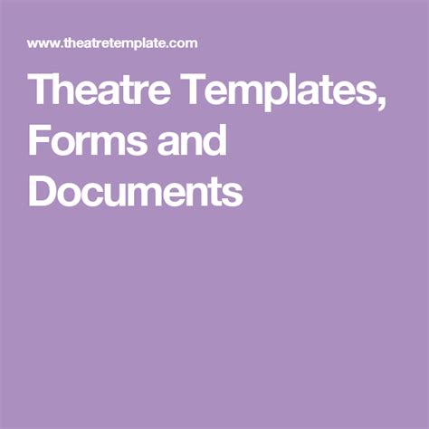 Theatre Templates, Forms and Documents - muktibox.com