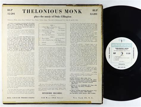 THELONIOUS MONK Plays Duke Ellington RIVERSIDE LP mono h