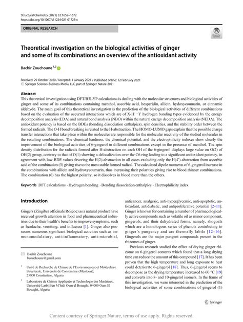 Theoretical investigation on the biological activities of ginger and ... - muktibox.com
