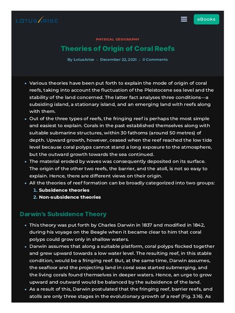 Theories of Origin of Coral Reefs - UPSC Notes » LotusArise - wintechmobiles.com