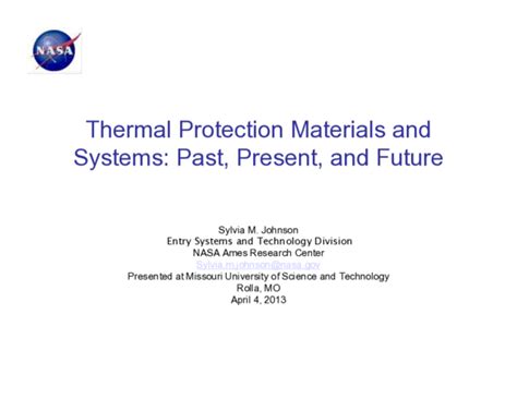Thermal Protection Materials and Systems: Past and Future - wintechmobiles.com