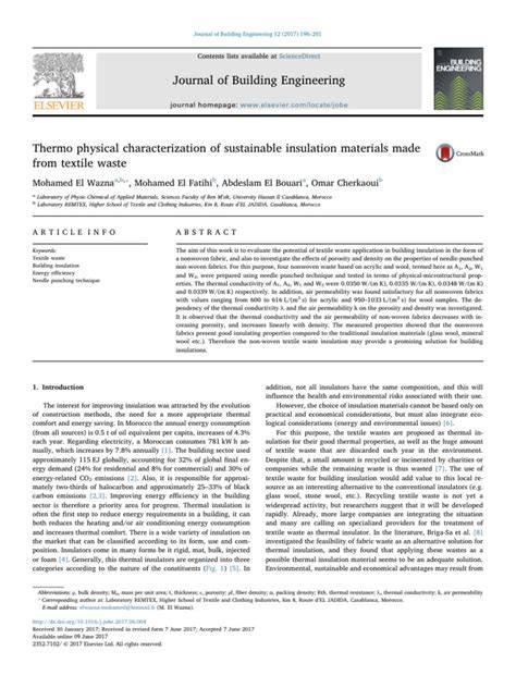 Thermo physical characterization of sustainable insulation materials ... - raincitystudios.com