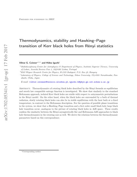 Thermodynamics, stability and Hawking–Page transition of black holes ... - wintechmobiles.com