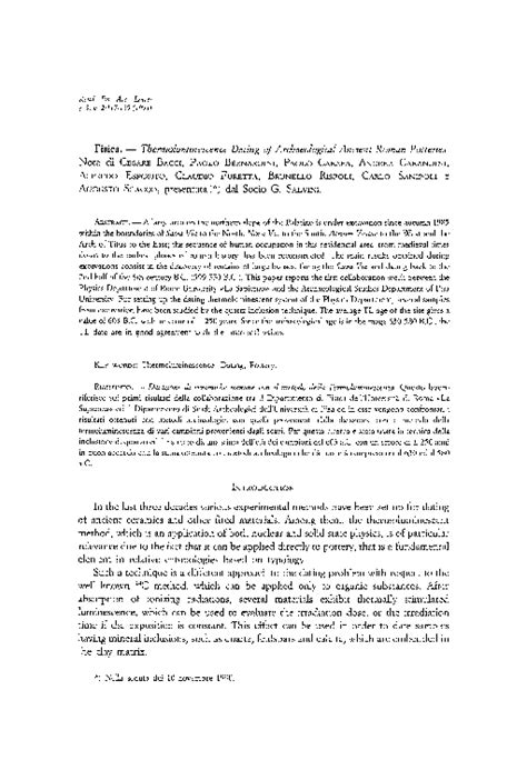 Thermoluminescence Dating of Archaeological Ancient Roman Potteries ... - wintechmobiles.com