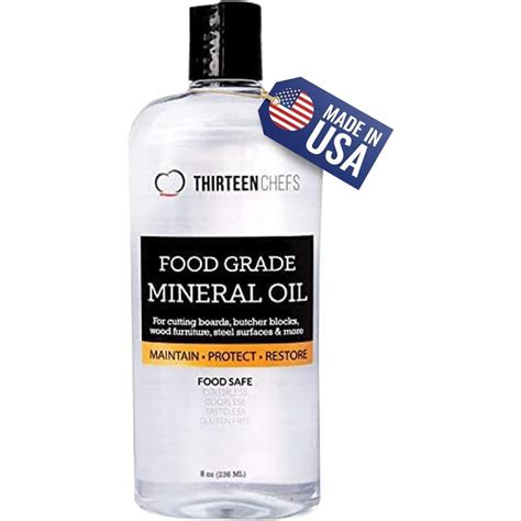 Thirteen Chefs Mineral Oil - 12oz Food Grade Conditioner for - balustradellc