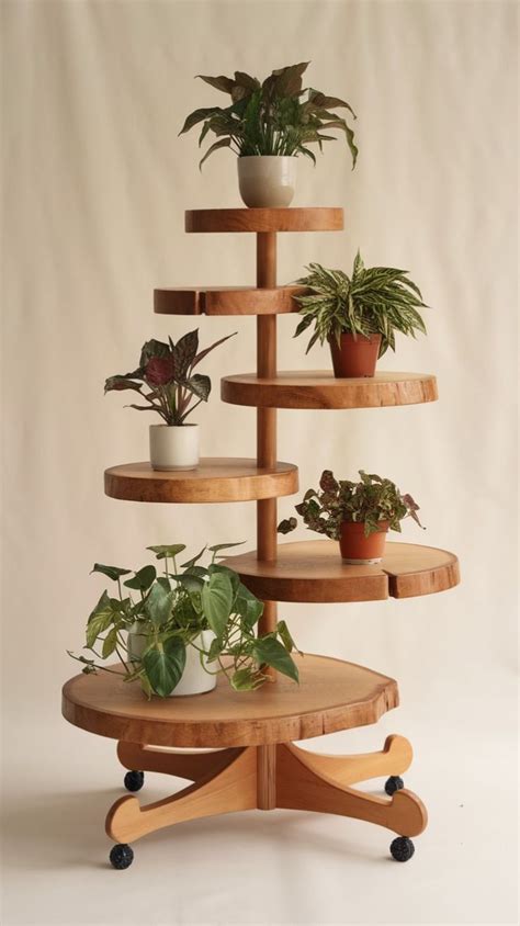 This DIY rustic plant stand is perfect for indoor plants, succulents ... - balustradellc