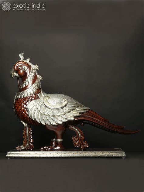 This Large Annapakshi with Silver Finish Wood Carved Statue is a ... - balustradellc