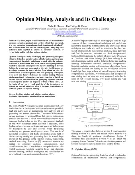 Thorough Analysis of Principal Challenges in Opinion Mining and ... - coolestguyplanet.net