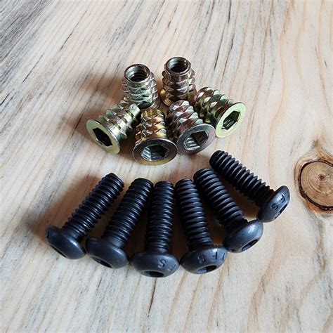 Threaded Wood Inserts and Furniture Bolt Hardware Packs for ... - Etsy - balustradellc