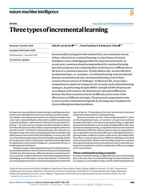 Three types of incremental learning | Nature Machine … - balustradellc